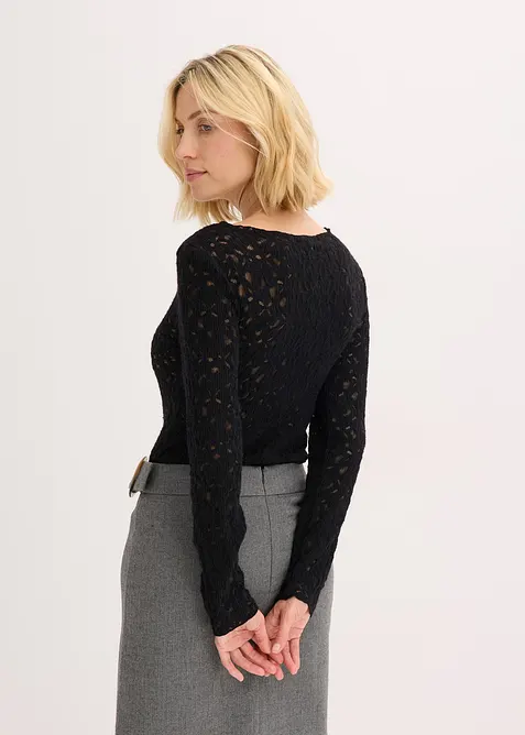 Blondetopp med lodden overflate, bonprix