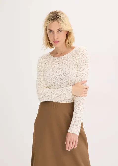 Blondetopp med lodden overflate, bonprix