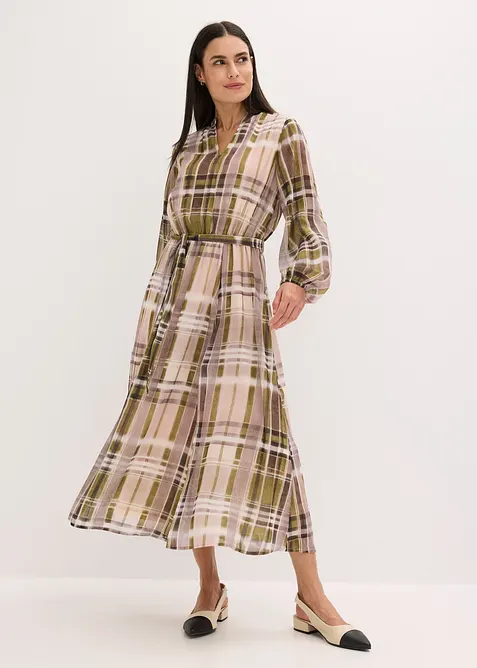 Chiffonkjole med knytebånd, bonprix