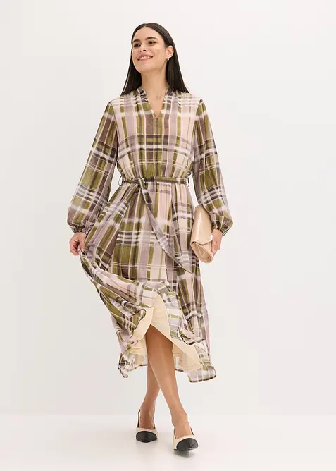 Chiffonkjole med knytebånd, bonprix