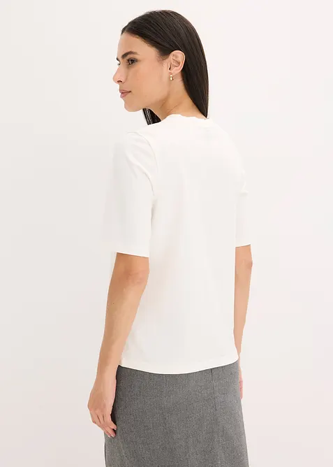 Kortermet topp med paljetter og print, bonprix