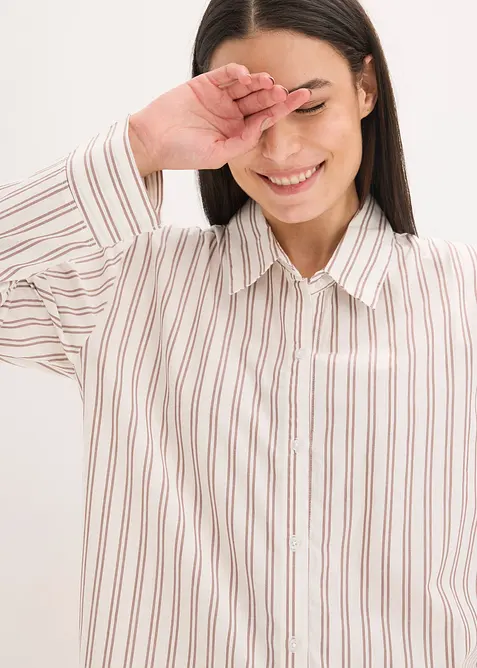 Loungewear-kosedress i vevd bomull, oversized, bonprix