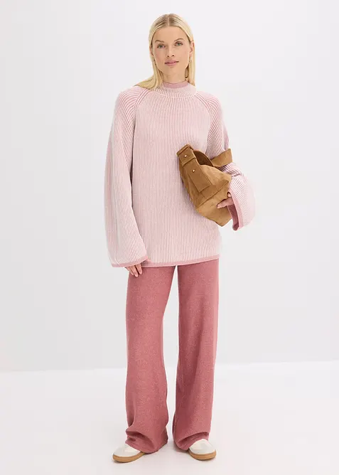 Oversized genser med høy kant i halsen, bonprix