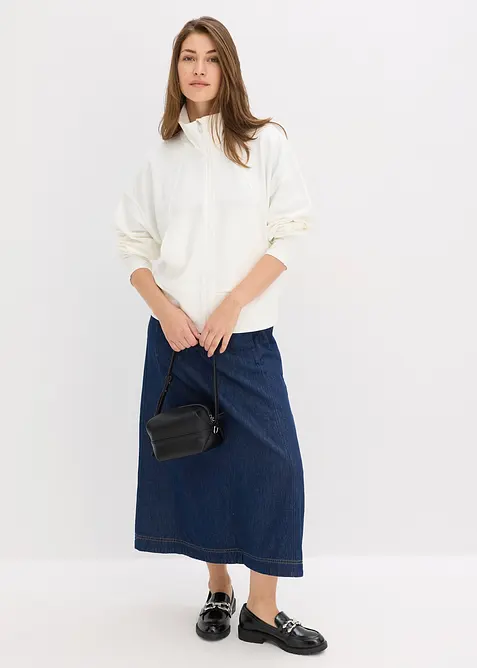 Sweatshirt med glidelås i behagelig Punto di Roma-materiale, bonprix