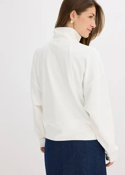 Sweatshirt med glidelås i behagelig Punto di Roma-materiale, bonprix