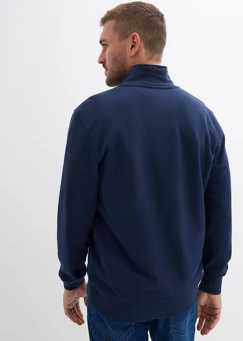 Sweatshirt i 100% økologisk bomull med kort glidelås, bonprix