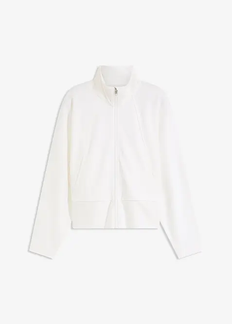 Sweatshirt med glidelås i behagelig Punto di Roma-materiale, bonprix