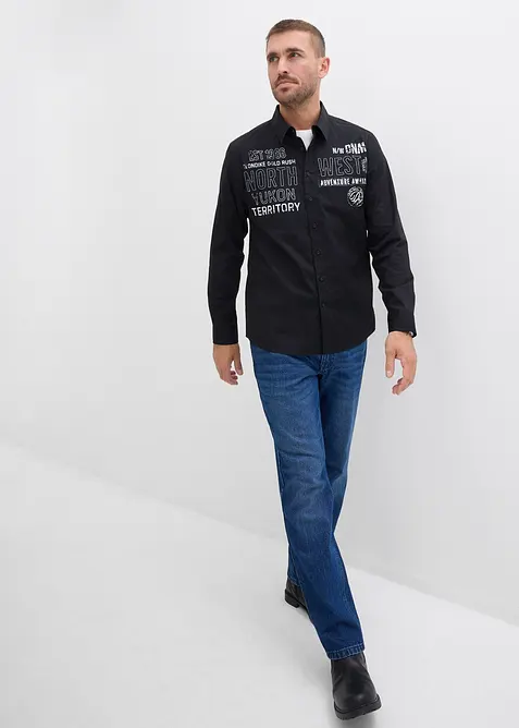 Langermet skjorte i 100% bomull, bonprix