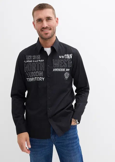 Langermet skjorte i 100% bomull, bonprix