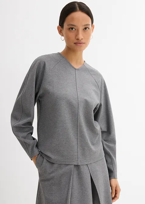 Langermet topp i behagelig Punto di Roma-materiale, bonprix