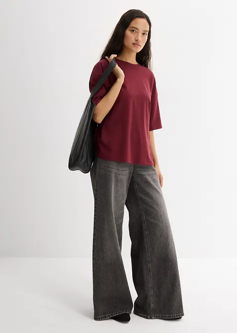 Avslappet T-skjorte i bomullsmiks, bonprix