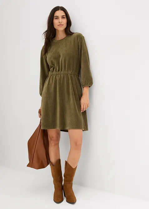 Kjole i jerseycord, bonprix