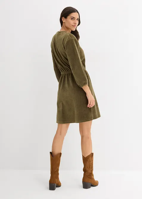 Kjole i jerseycord, bonprix