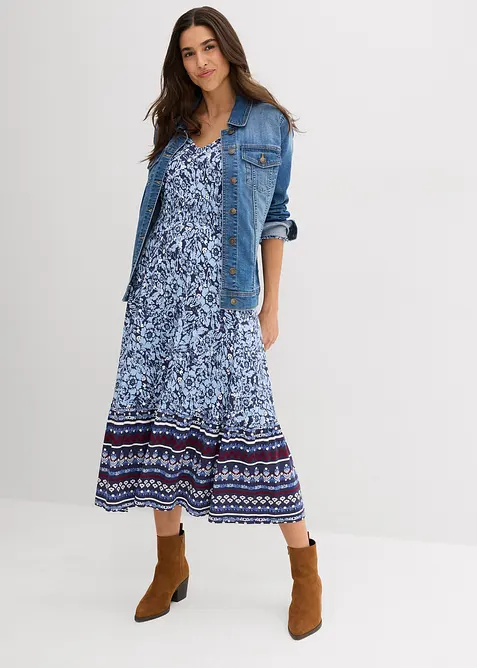 Maxikjole i myk viskose-/elastanmiks, bonprix