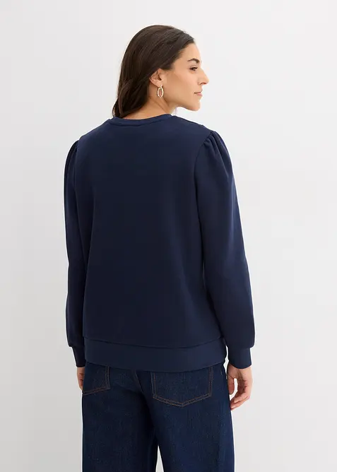 Sweatshirt i bomullsmiks med broderi, bonprix