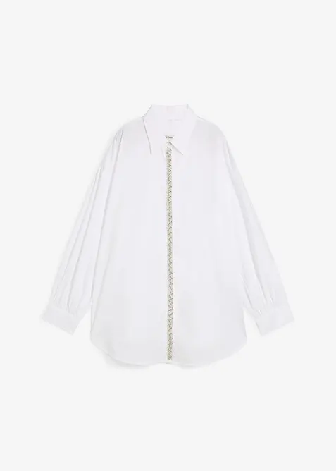 Bluse med strassapplikasjon, bonprix