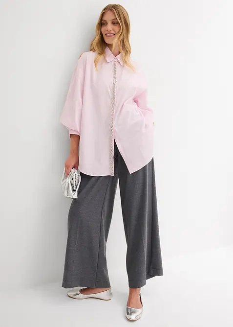 Bluse med strassapplikasjon, bonprix