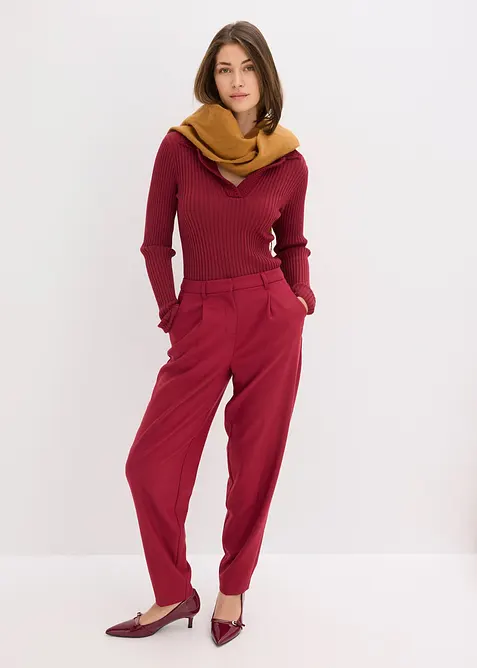 Genser i finstrikk med fin krage, bonprix