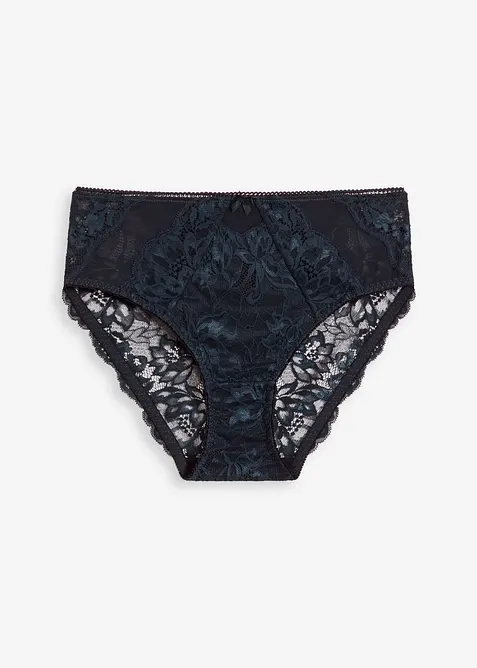 Truse med h&oslash;y midje og nydelige blonder, bonprix