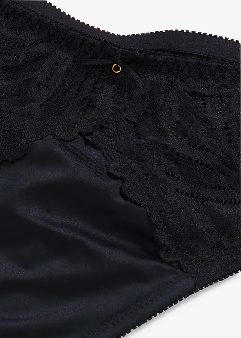 Stringtruse i materiale med glans og høy midje (2-pack), bonprix