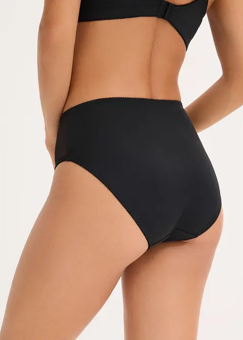 Truse med h&oslash;y midje og broderi, bonprix