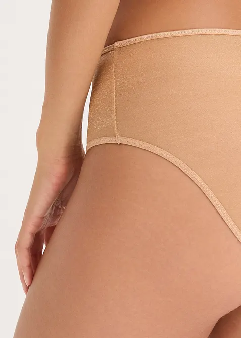 Truse med høy midje og skimrende materiale, bonprix