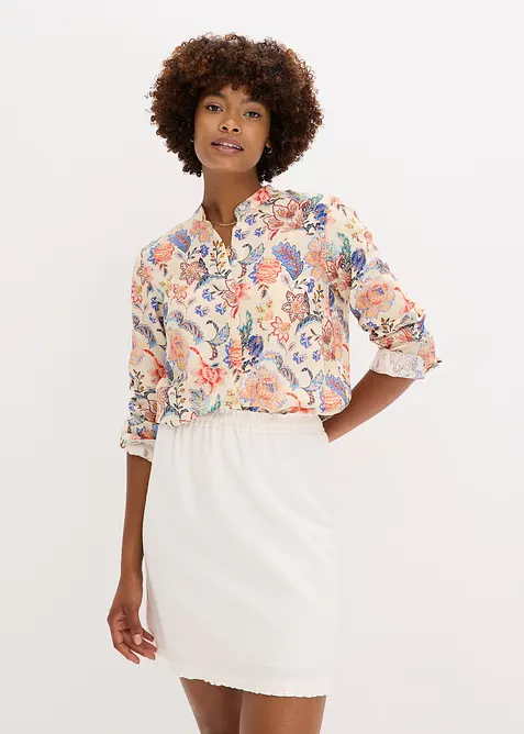 Bluse med blomsterprint, bonprix