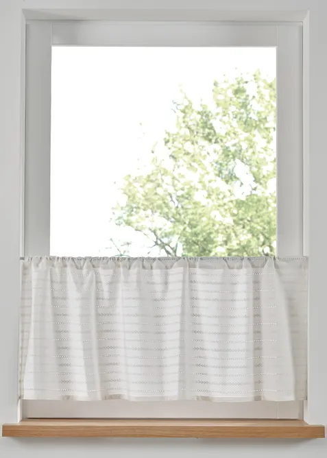 Gardinkappe med hullbroderi av økologisk bomull, bonprix