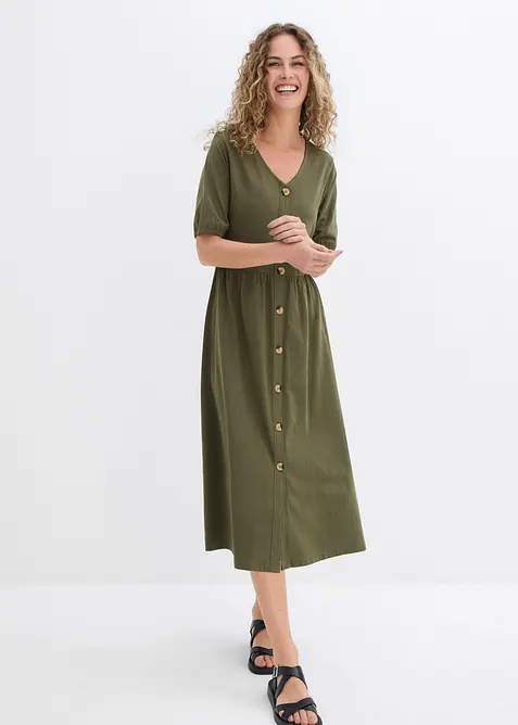 Midikjole i 100% bomull, bonprix