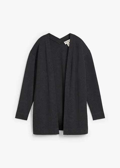 Lang sweatjakke i myk bomullsmiks, bonprix