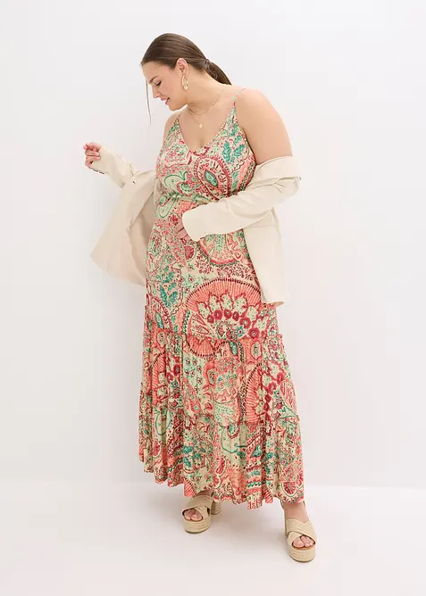 Jerseykjole med stropper av myk viskosemiks, bonprix