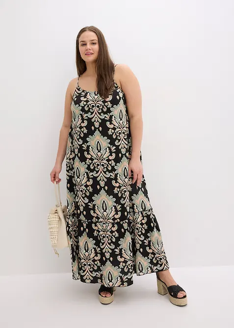 Stroppekjole i strukturert viskose, bonprix