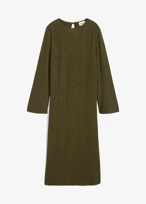 Crinkle midikjole, bonprix