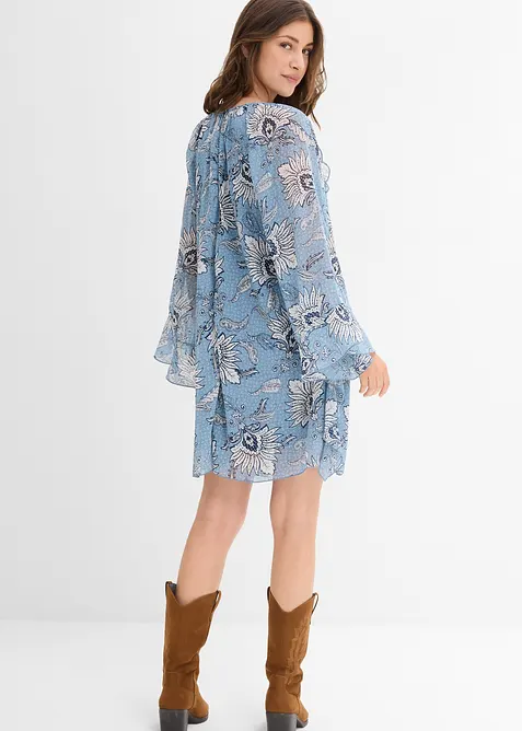 Tunikakjole av strukturert chiffon, bonprix