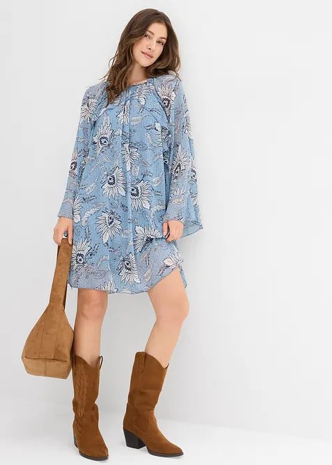 Tunikakjole av strukturert chiffon, bonprix