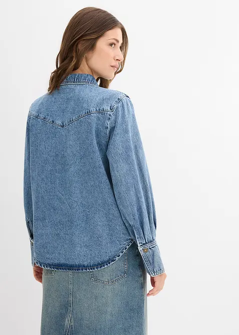 Denimskjorte i 100% bomull, bonprix