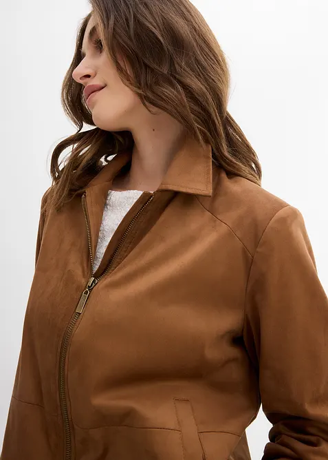 Jakke i imitert semsket skinn, bonprix