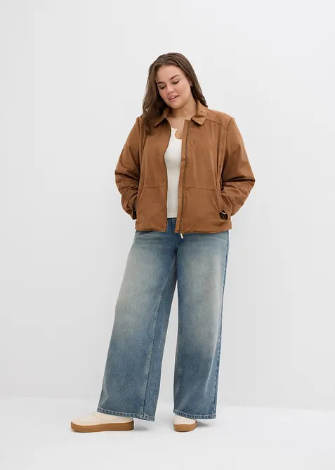 Jakke i imitert semsket skinn, bonprix