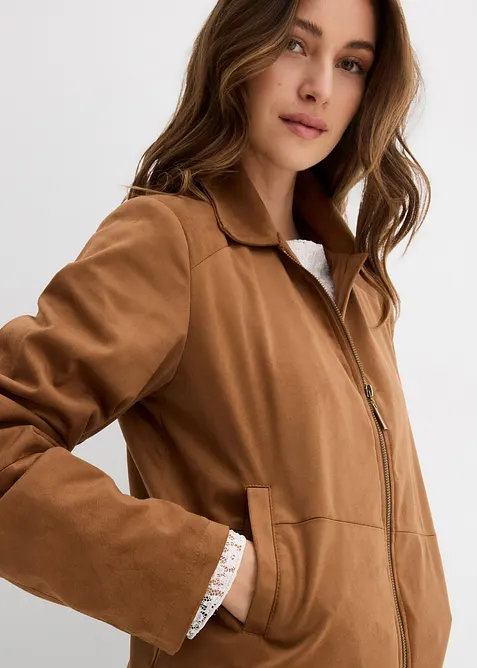 Jakke i imitert semsket skinn, bonprix