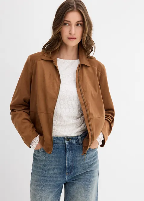 Jakke i imitert semsket skinn, bonprix