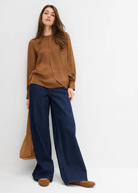 Bluse i lett sateng, bonprix