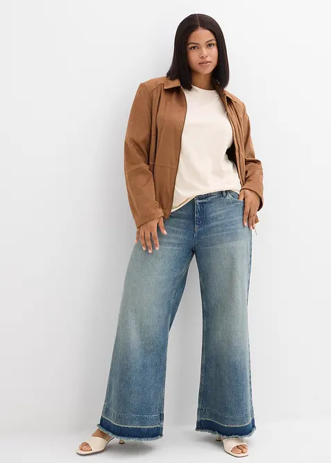 Wide leg-jeans, Mid Waist, bonprix