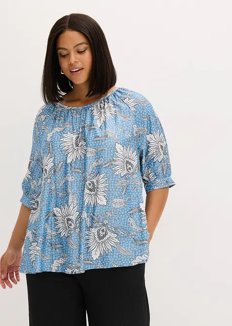 Bluse i lett viskosemiks, bonprix