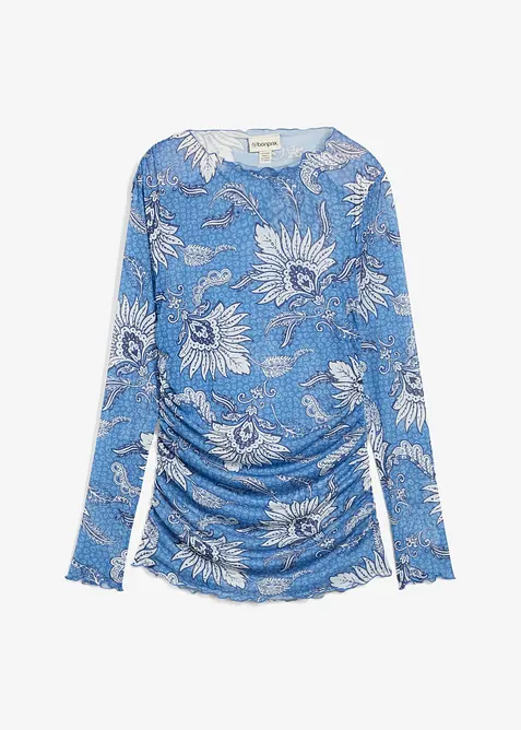 Langermet topp i fin mesh, bonprix