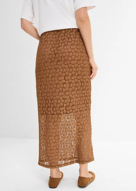 Maxiskjørt i blondemateriale, bonprix