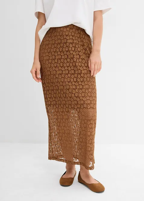 Maxiskjørt i blondemateriale, bonprix