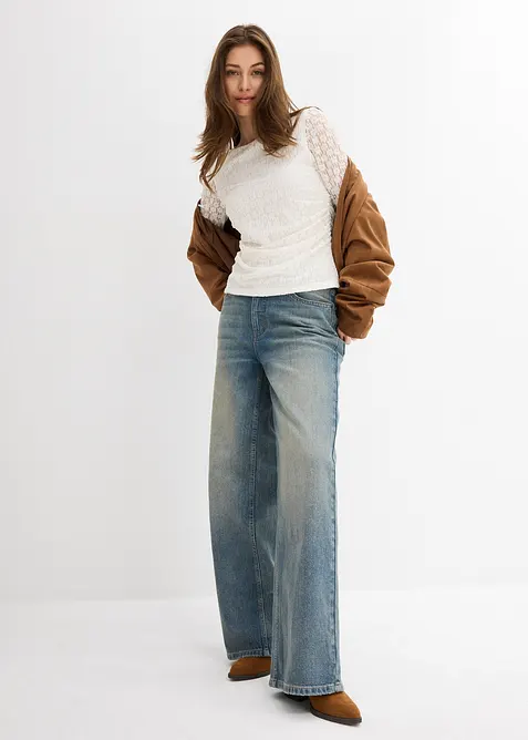 Langermet topp i blondemateriale, bonprix