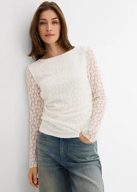 Langermet topp i blondemateriale, bonprix