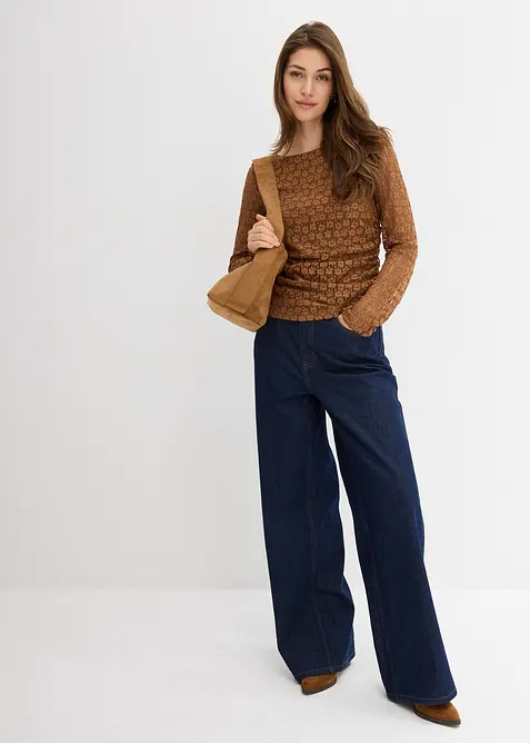 Langermet topp i blondemateriale, bonprix