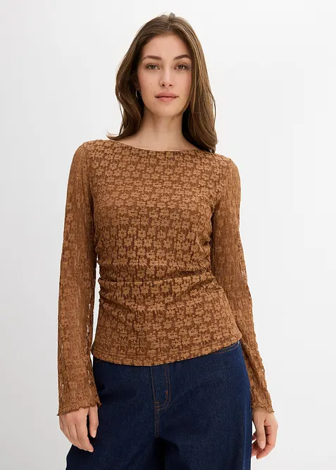 Langermet topp i blondemateriale, bonprix